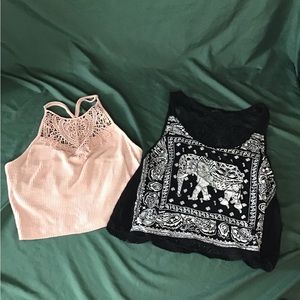 Boho crop top sleeveless cami style shirts